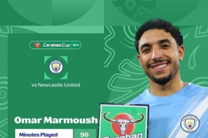 梅开二度！官方：马尔穆什当选曼城3-1纽卡全场最佳球员