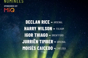 伦敦足球奖年度最佳英超球员候选：赖斯、廷伯、凯塞多在列